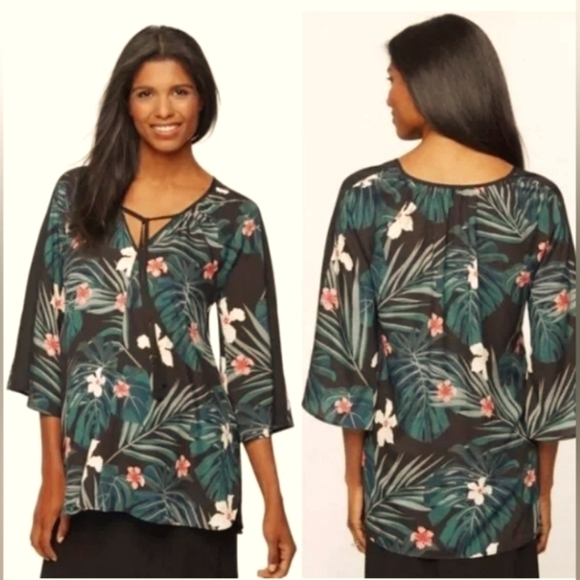 MATERNITY RACHEL Zoe for A Pea in the Pod tropical floral print Blouse Size S - Picture 1 of 4